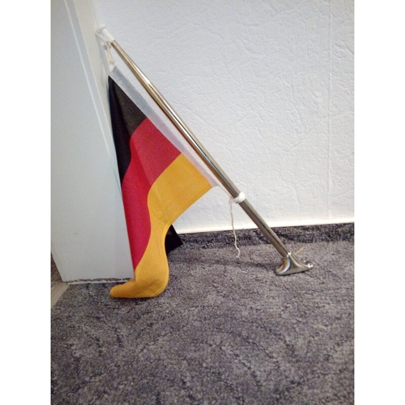 Ø20mm Flaggenstock VA 60cm incl. Fuß und Deutschlandflagge 30 x 45cm  Gebraucht