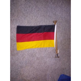 Flaggenstock 42cm  20mm incl. Fu, Grundplatte  57mm, Deutsche Flagge 27 x 44cm Gebraucht