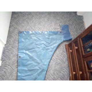 Baumkleid Blau PVC 273cm lang, vorne Hhe 90cm 107cm incl. Kragen, hinten die Hhe pro Seite 25cm