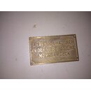 Messingschild 135 x 78mm gebraucht lieber ein Hschen in...